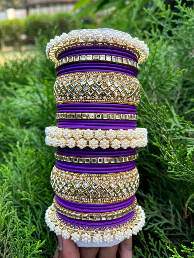 Designer Chudla Kada With Kundan Bangles Set 2 Wholesale Shop In Surat
